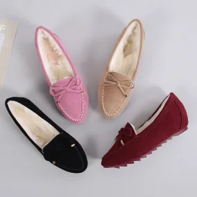 Bow And Velvet Bean Shoes