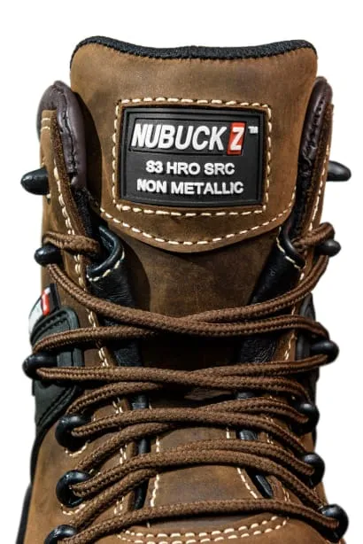 Composite Buckbootz Nubuckz S3S SC HRO FO LG WPA Safety Lace Boot - Stylish and Protective Composite Safety Lace Boot