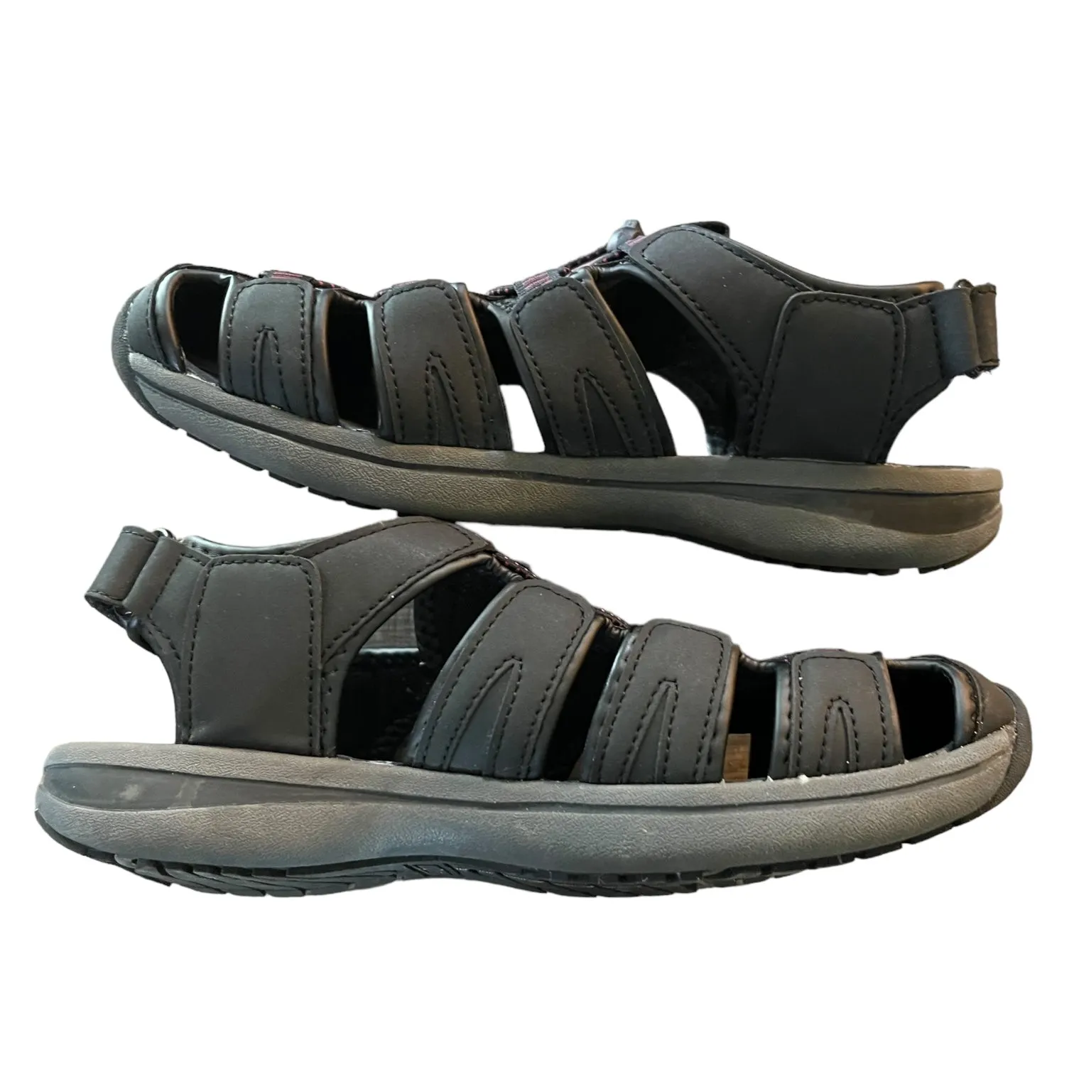 Ashley Grayish/Black Strappy Sandal in Size 8 Medium by Khombu for Optimal Comfort