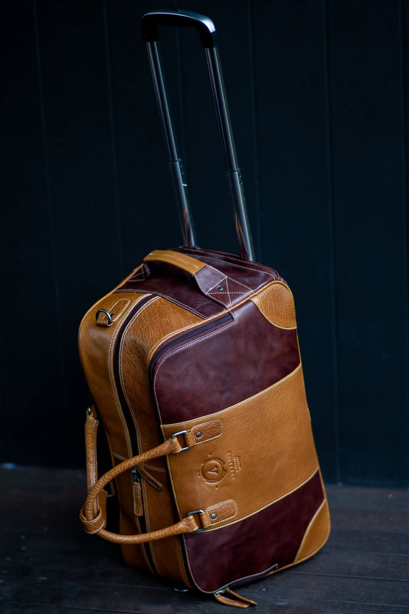 Oxford Leather Roller Overnight Bag