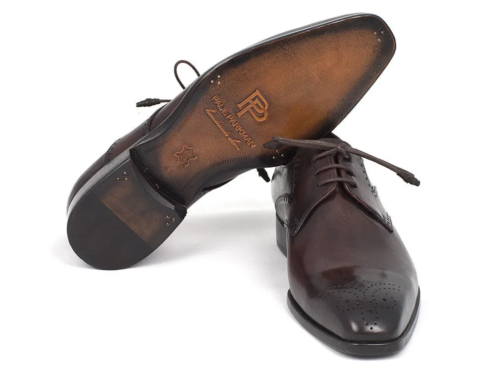 Paul Parkman Brown Medallion Toe Derby Shoes